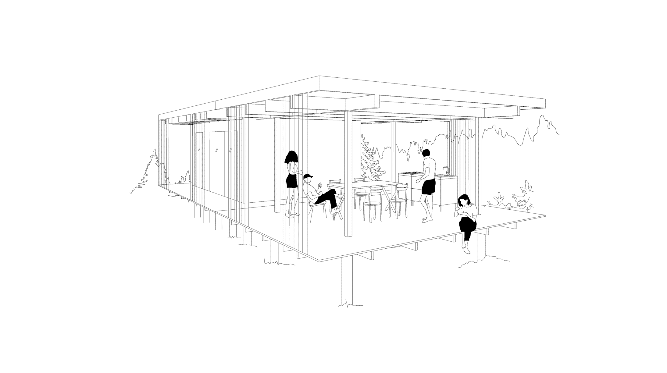 Uteplats fritidshus sommarhus